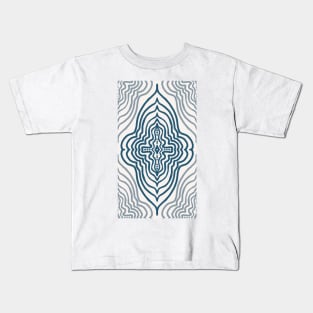 Mandala in moody teal blue Kids T-Shirt